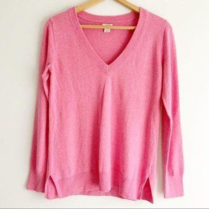 J. Crew Factory Pink V-neck Long Sleeve Sweater